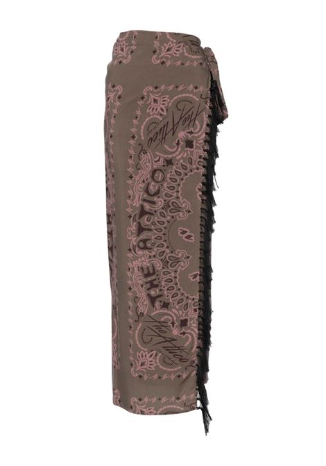 Olive green paisley pareo The Attico - women